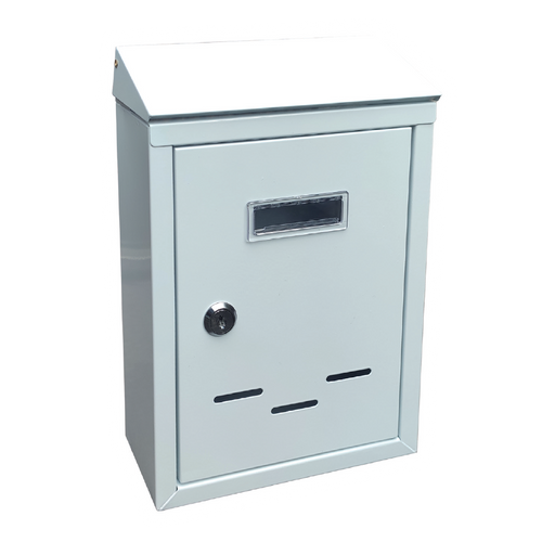 Postaláda 305x215x70mm acél porszórt, fehér